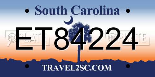 ET84224 South Carolina License Plate