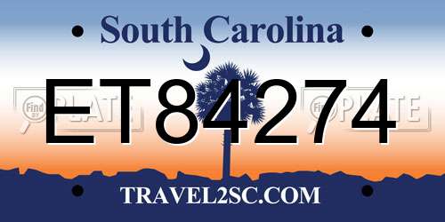 ET84274 South Carolina License Plate