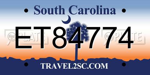 ET84774 South Carolina License Plate
