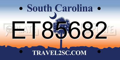 ET85682 South Carolina License Plate