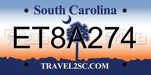 ET8A274 South Carolina License Plate