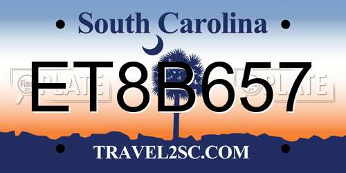 ET8B657 South Carolina License Plate