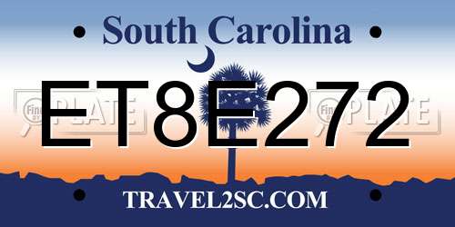 ET8E272 South Carolina License Plate