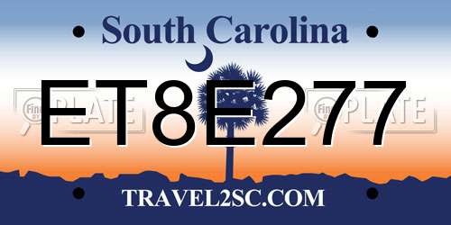 ET8E277 South Carolina License Plate