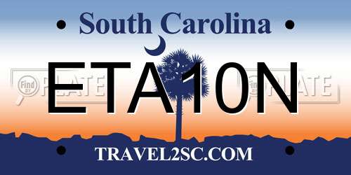 ETA10N South Carolina License Plate