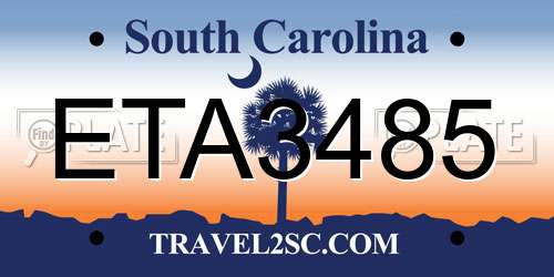 ETA3485 South Carolina License Plate