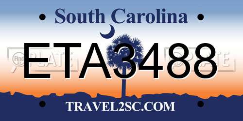 ETA3488 South Carolina License Plate