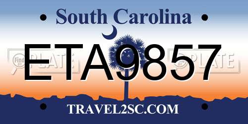 ETA9857 South Carolina License Plate