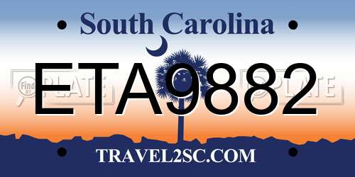 ETA9882 South Carolina License Plate