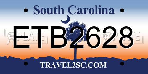 ETB2628 South Carolina License Plate