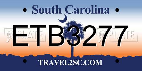 ETB3277 South Carolina License Plate