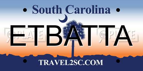 ETBATTA South Carolina License Plate