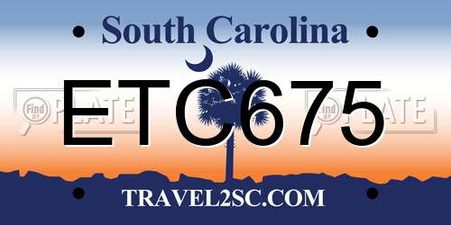 ETC675 South Carolina License Plate