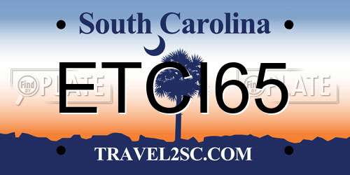 ETCI65 South Carolina License Plate
