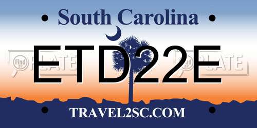 ETD22E South Carolina License Plate