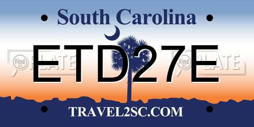 ETD27E South Carolina License Plate