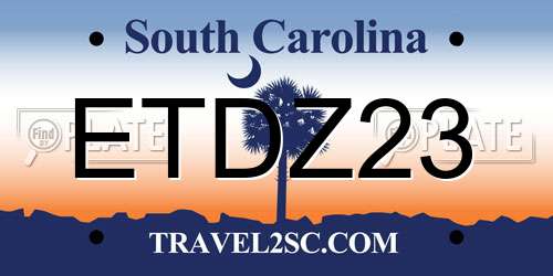 ETDZ23 South Carolina License Plate