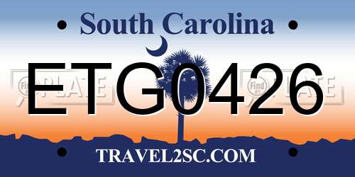 ETG0426 South Carolina License Plate