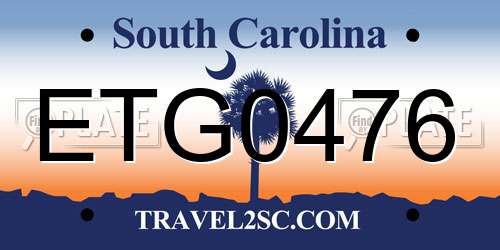 ETG0476 South Carolina License Plate
