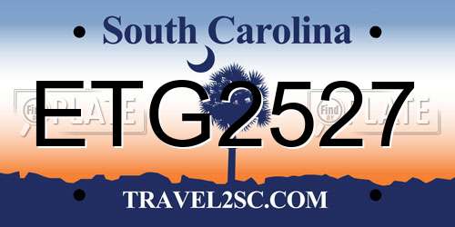ETG2527 South Carolina License Plate