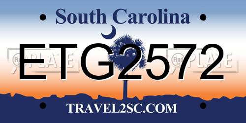 ETG2572 South Carolina License Plate