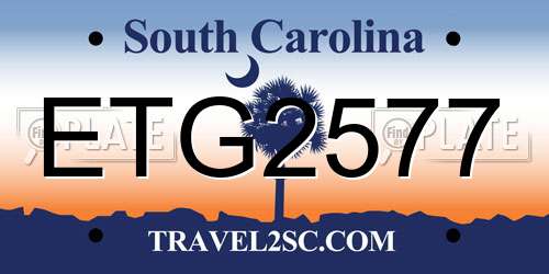 ETG2577 South Carolina License Plate