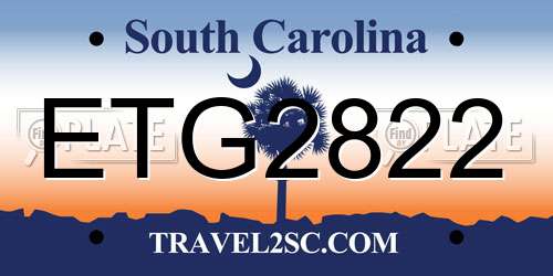 ETG2822 South Carolina License Plate