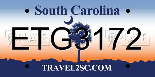 ETG3172 South Carolina License Plate