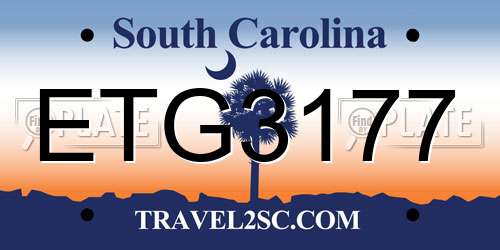 ETG3177 South Carolina License Plate