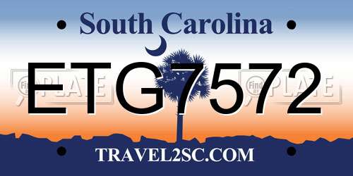ETG7572 South Carolina License Plate