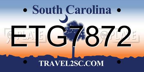 ETG7872 South Carolina License Plate