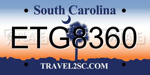 ETG8360 South Carolina License Plate