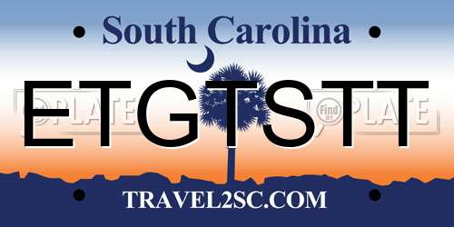 ETGTSTT South Carolina License Plate