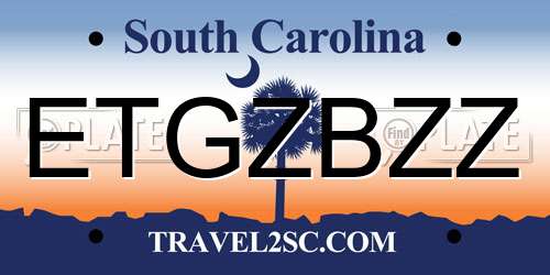 ETGZBZZ South Carolina License Plate