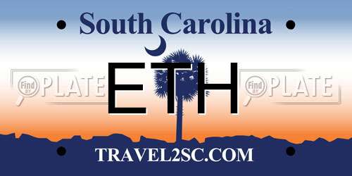ETH South Carolina License Plate