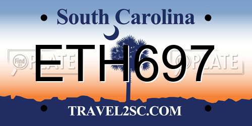 ETH697 South Carolina License Plate