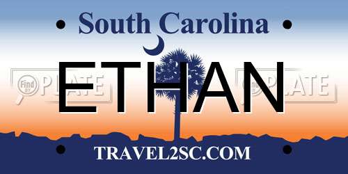 ETHAN South Carolina License Plate