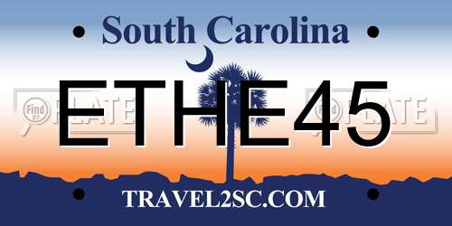 ETHE45 South Carolina License Plate