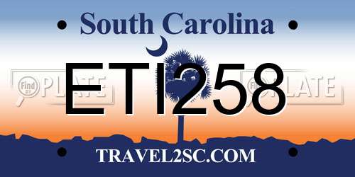 ETI258 South Carolina License Plate