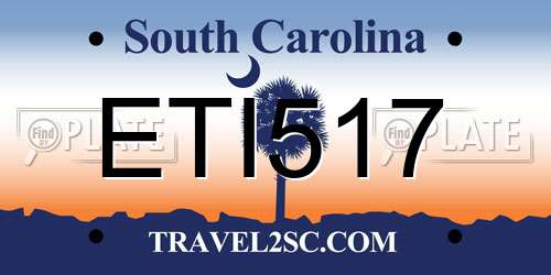 ETI517 South Carolina License Plate