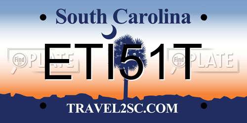 ETI51T South Carolina License Plate