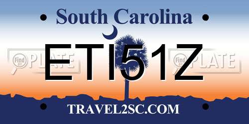 ETI51Z South Carolina License Plate