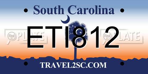 ETI812 South Carolina License Plate