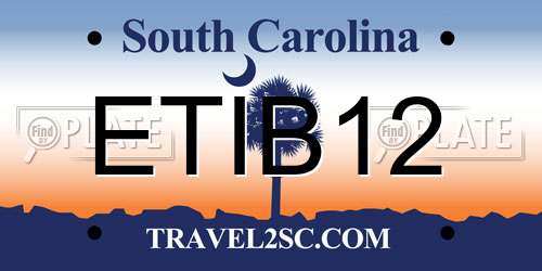 ETIB12 South Carolina License Plate