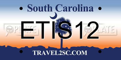 ETIS12 South Carolina License Plate
