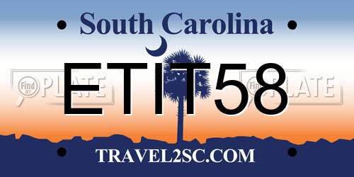 ETIT58 South Carolina License Plate