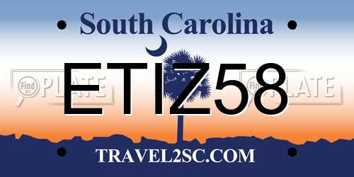ETIZ58 South Carolina License Plate