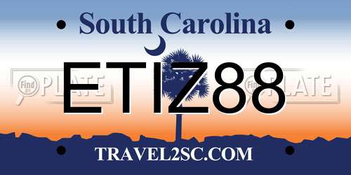 ETIZ88 South Carolina License Plate