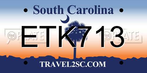 ETK713 South Carolina License Plate