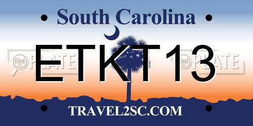 ETKT13 South Carolina License Plate